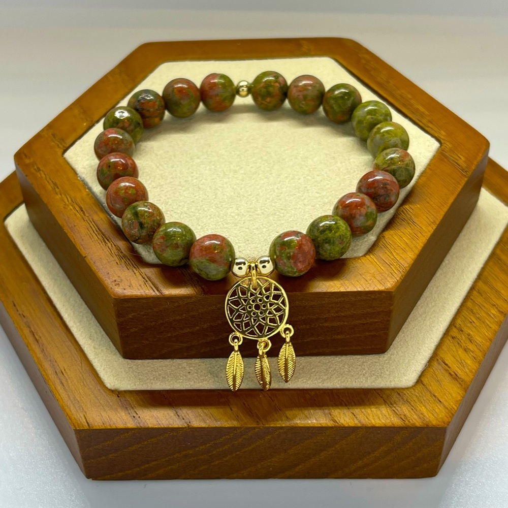 Unakite Dream Catcher Bracelet